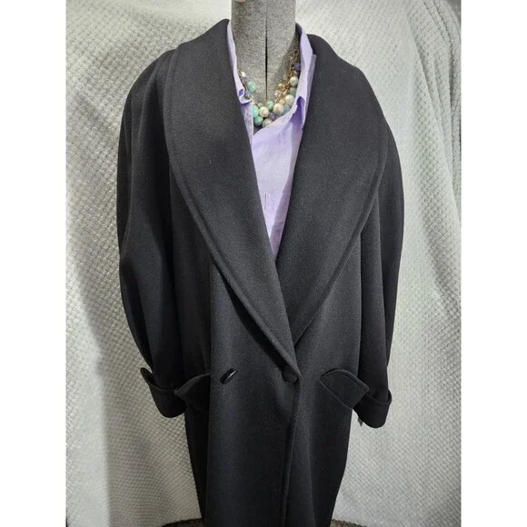 Ashley Scott Vintage Wool Coat Womens Vintage Long Overcoat Classic USA XL - Picture 3 of 5